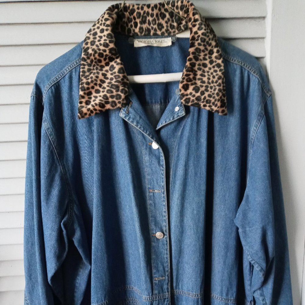 Interchangeable Collars Jeans Jacket